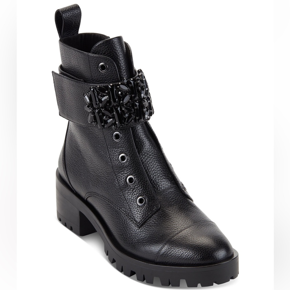 Black crystal boots Karl Lagerfeld